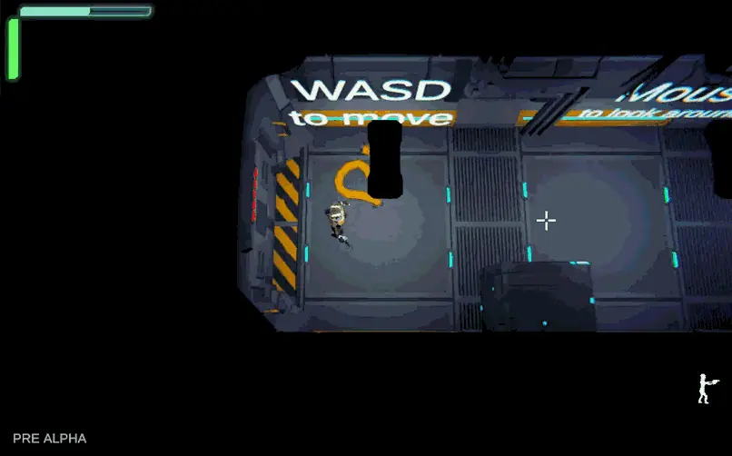Transición animada de la vista cenital inclinada de Shadow Strike a la vista de apuntado sobre el hombro.